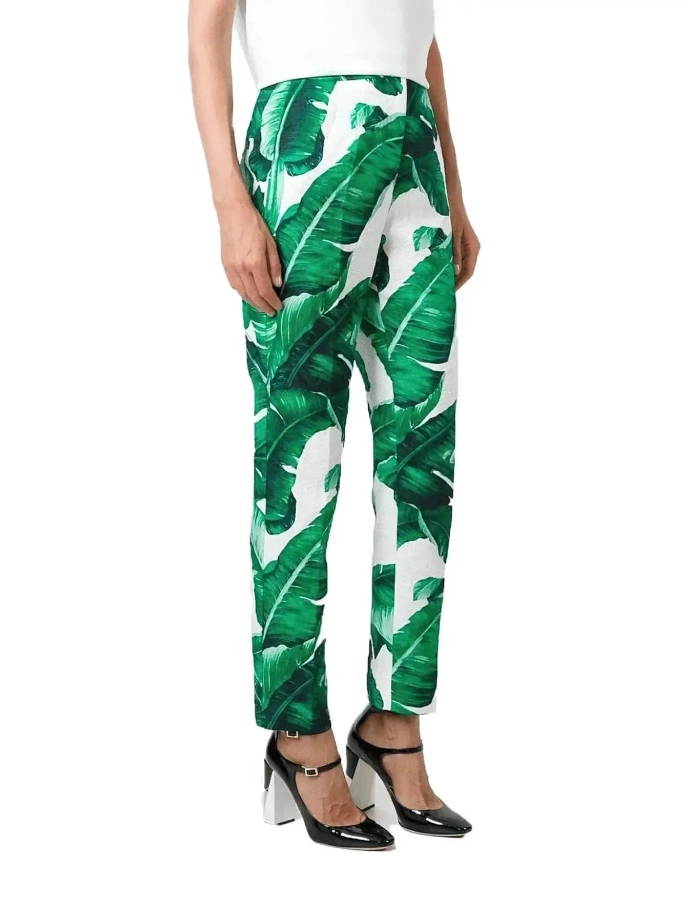 Dolce & Gabbana Banana Leaf-Print Pants