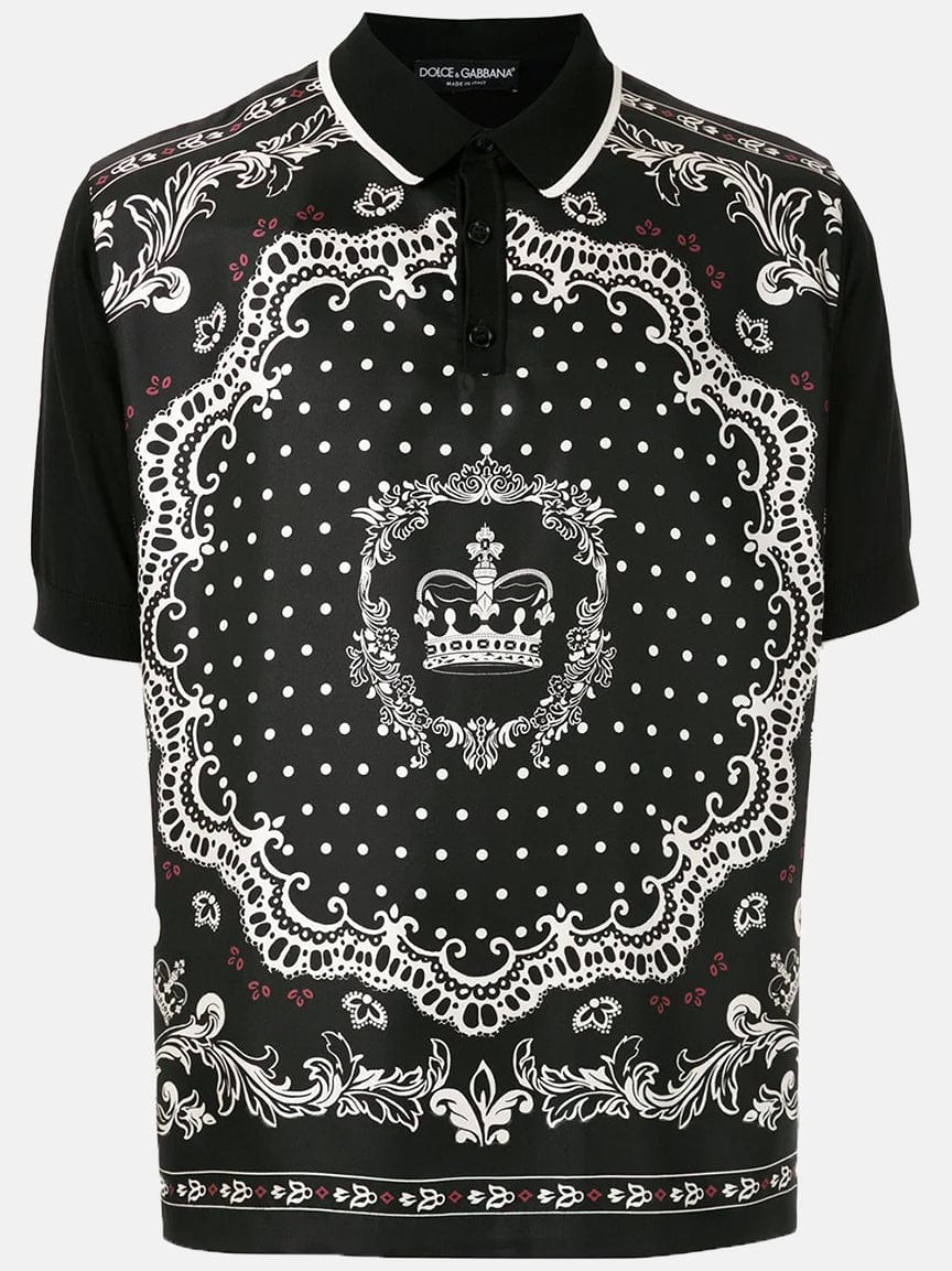 Dolce & Gabbana Bandana-Print Polo Shirt
