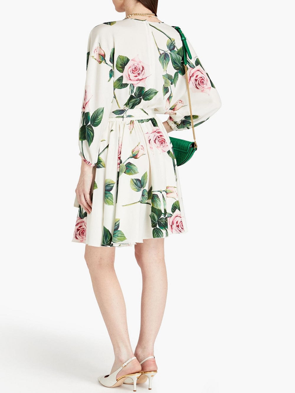 Dolce & Gabbana Belted Floral-Print Crepe De Chine Mini Dress