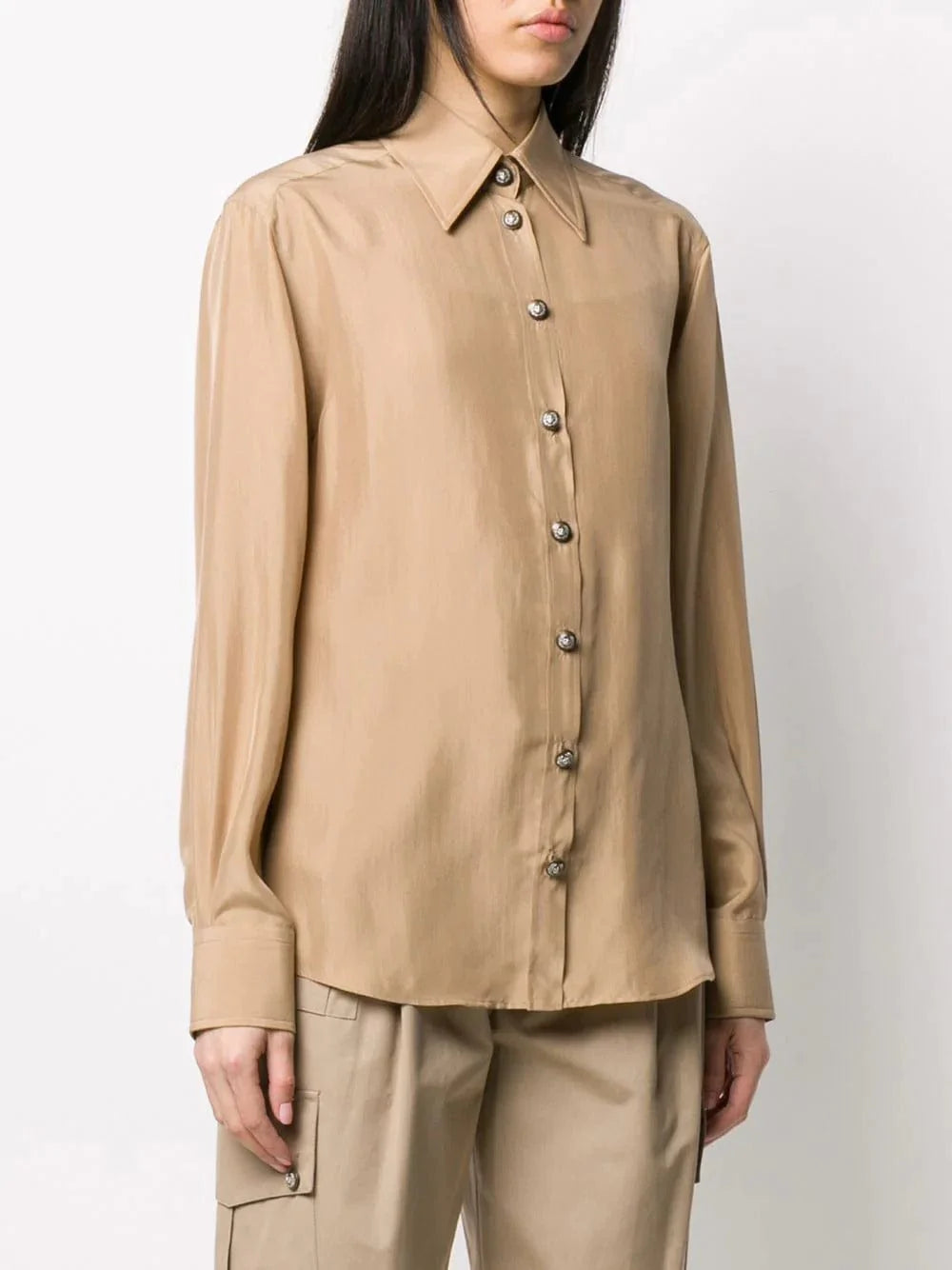 Dolce & Gabbana Button-Embellished Silk Shirt