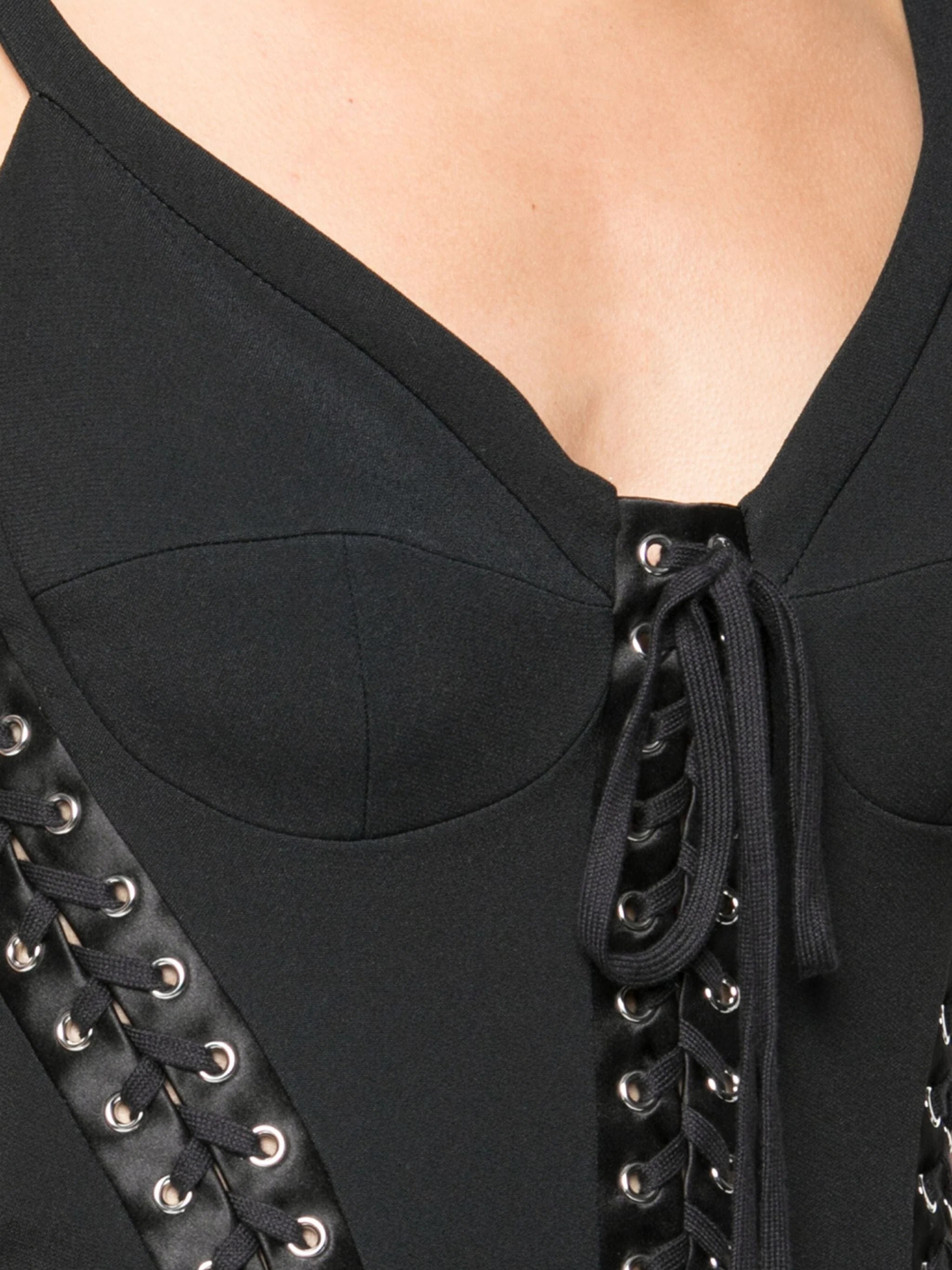 Dolce & Gabbana Cady Sleeveless Lace-up Bodycon Dress