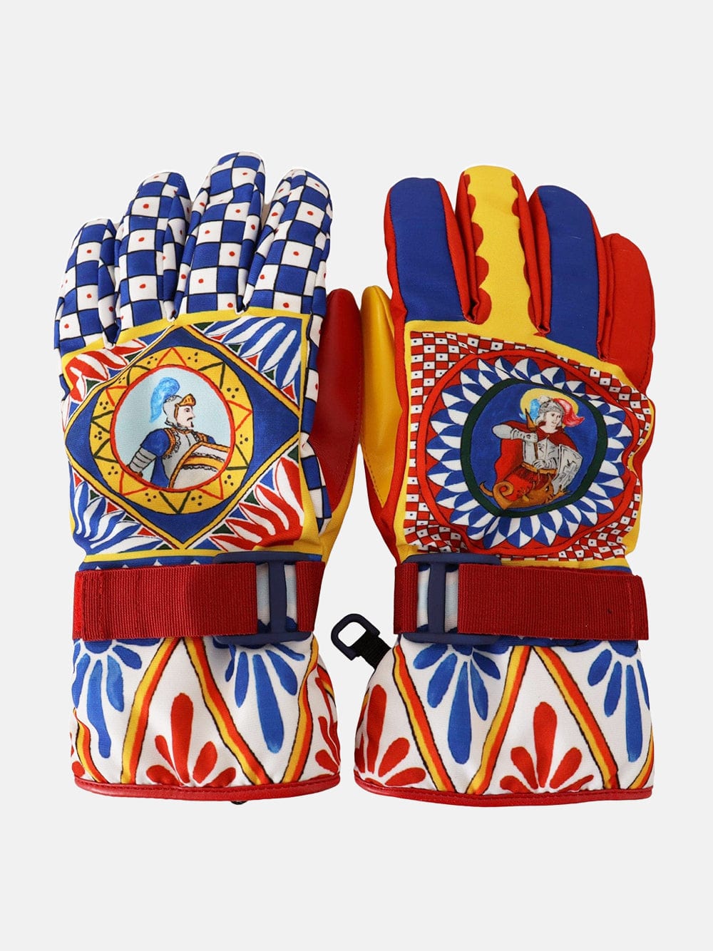 Dolce & Gabbana Carretto-Print Ski Gloves