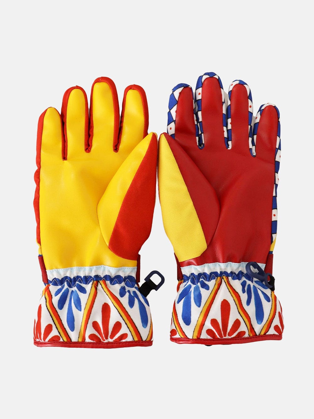 Dolce & Gabbana Carretto-Print Ski Gloves