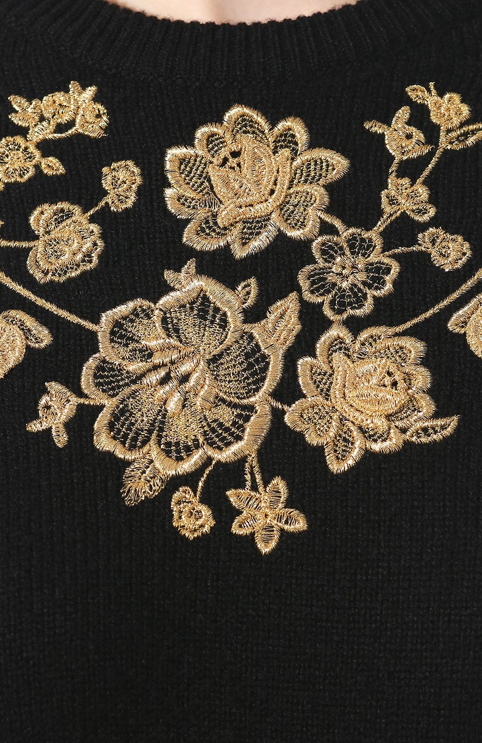 Dolce & Gabbana Cashmere Floral Embroidered Sweater