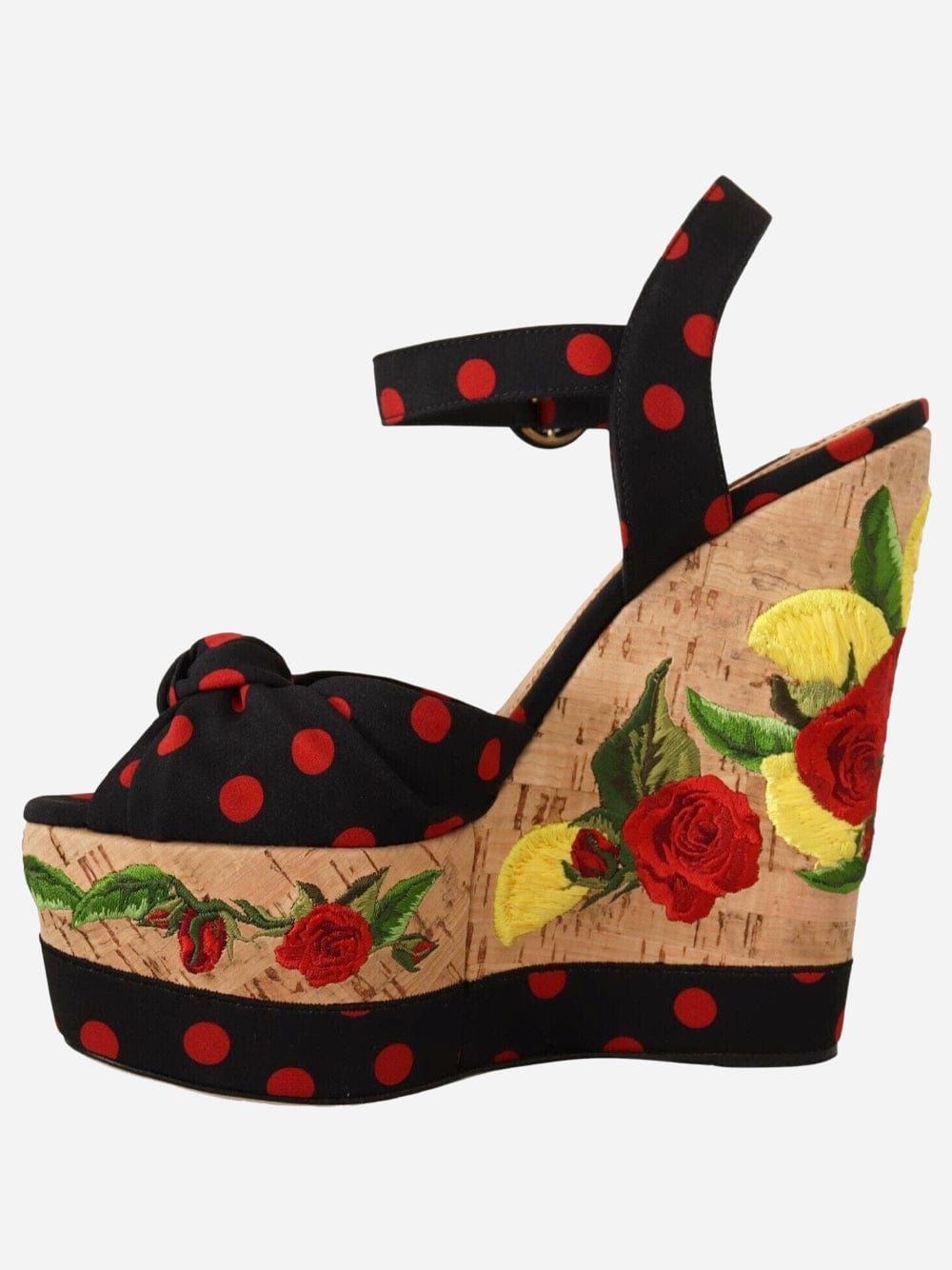 Dolce & Gabbana Charmeuse Platform Wedge Sandals