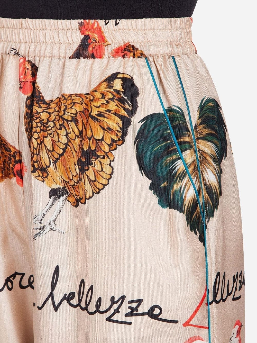 Dolce & Gabbana Chicken-Print Palazzo Trousers
