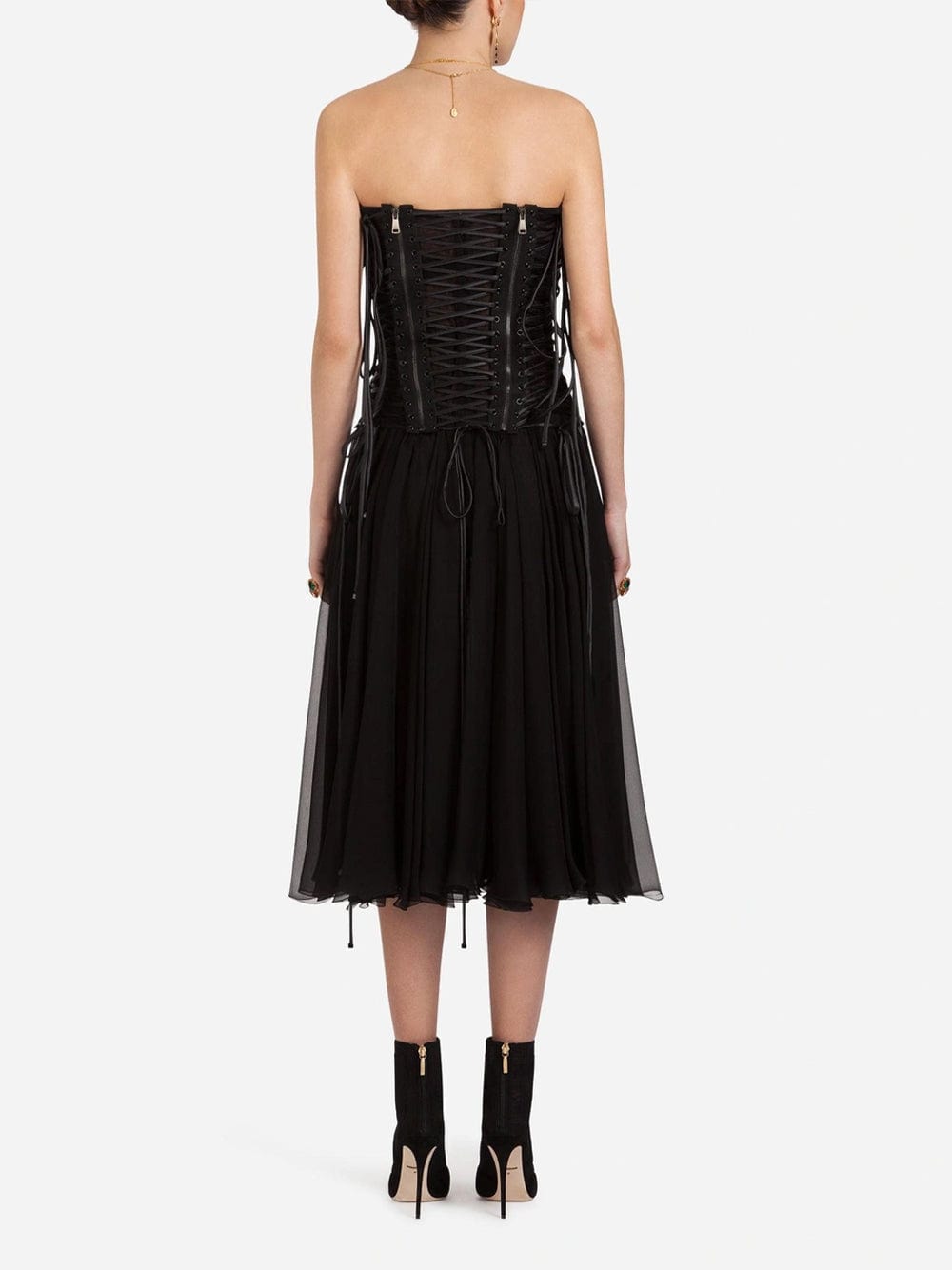 Dolce & Gabbana Chiffon Strapless Bustier Dress