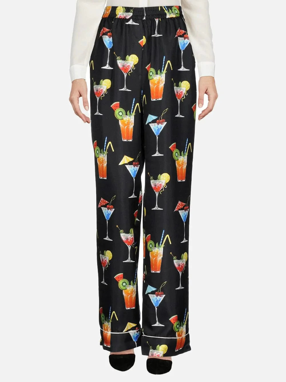Dolce & Gabbana Cocktail Print Silk Pants