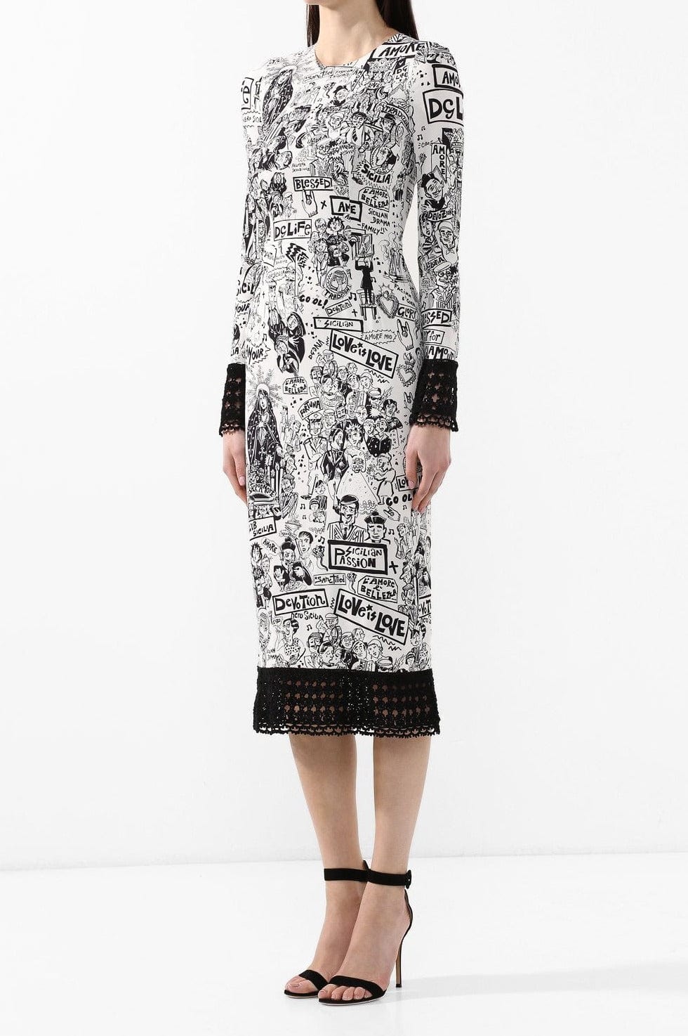 Dolce & Gabbana Comic-Book-Style Print Midi Dress