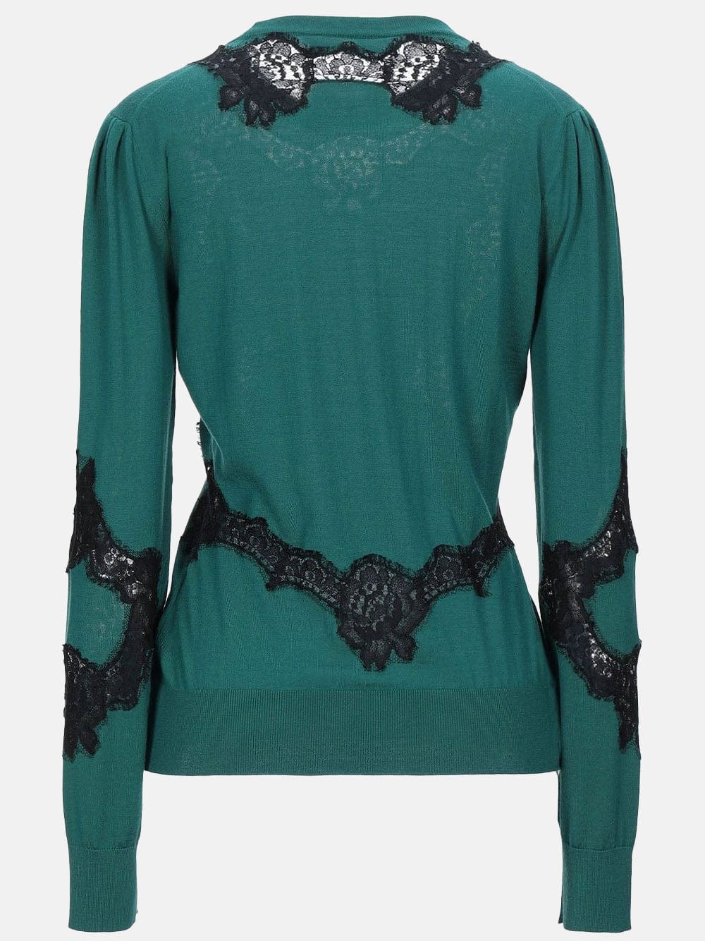 Dolce & Gabbana Corded Lace Wool Blend Cardigan