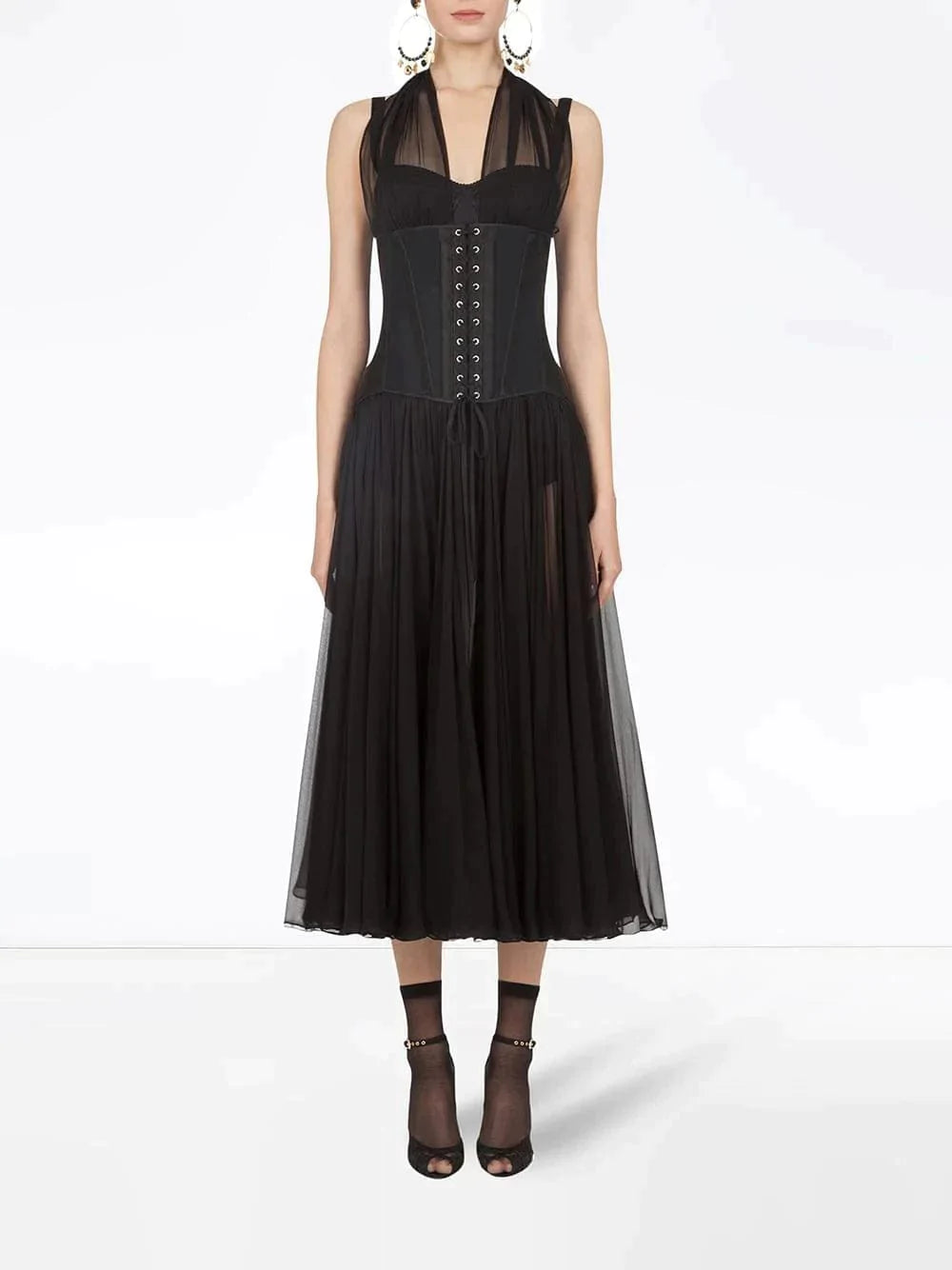 Dolce & Gabbana Corset Chiffon Dress