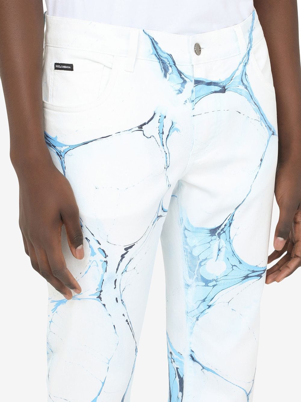 Dolce & Gabbana Cracked-Print Jeans