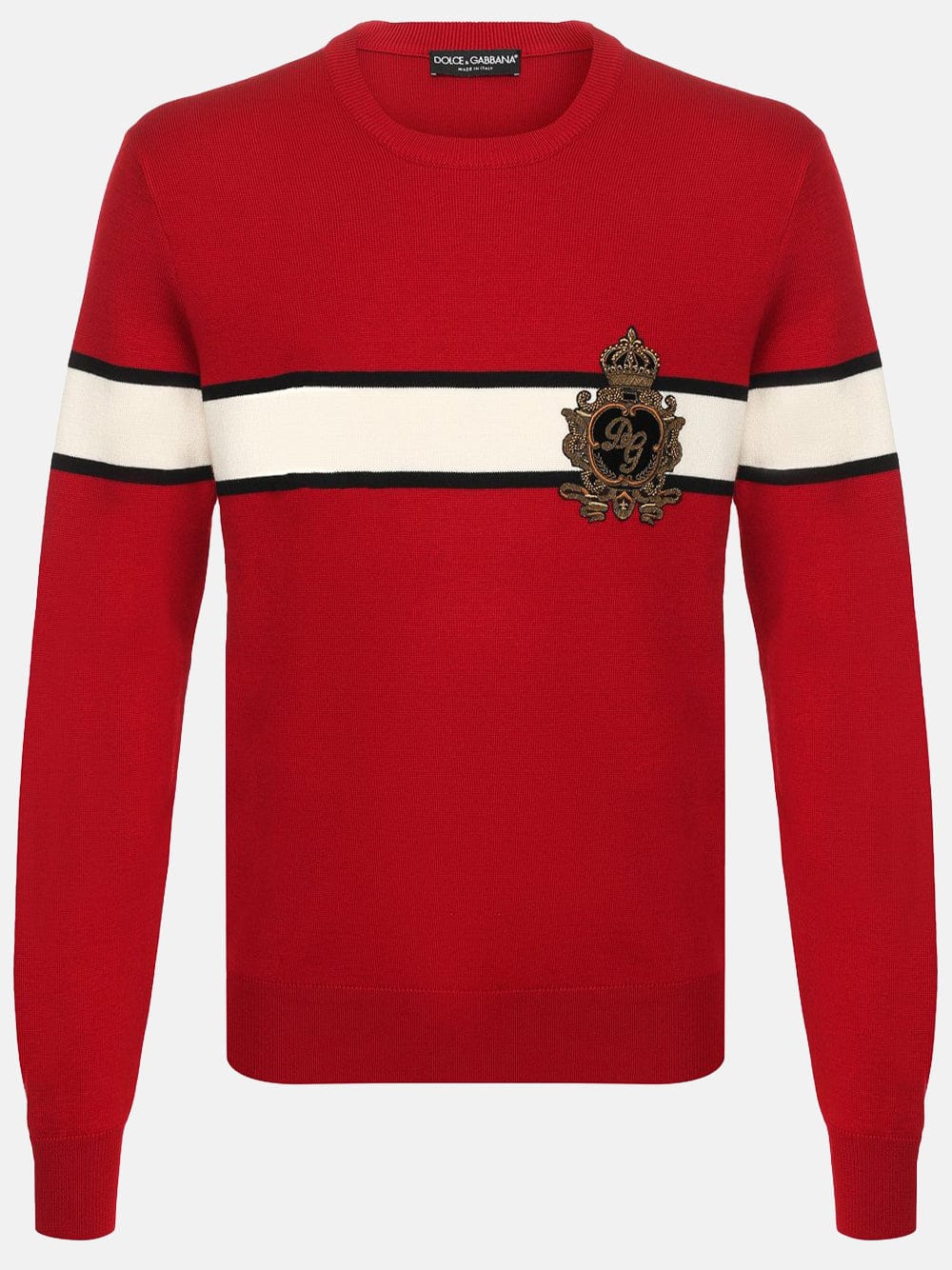 Dolce & Gabbana Crest Logo Striped Sweater