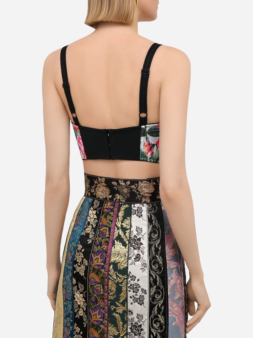 Dolce & Gabbana Cropped Corset Patchwork Bustier