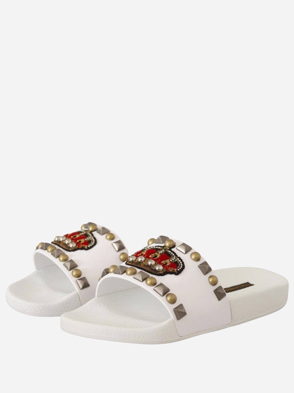 Dolce & Gabbana Crown Stud-Embellished Slides
