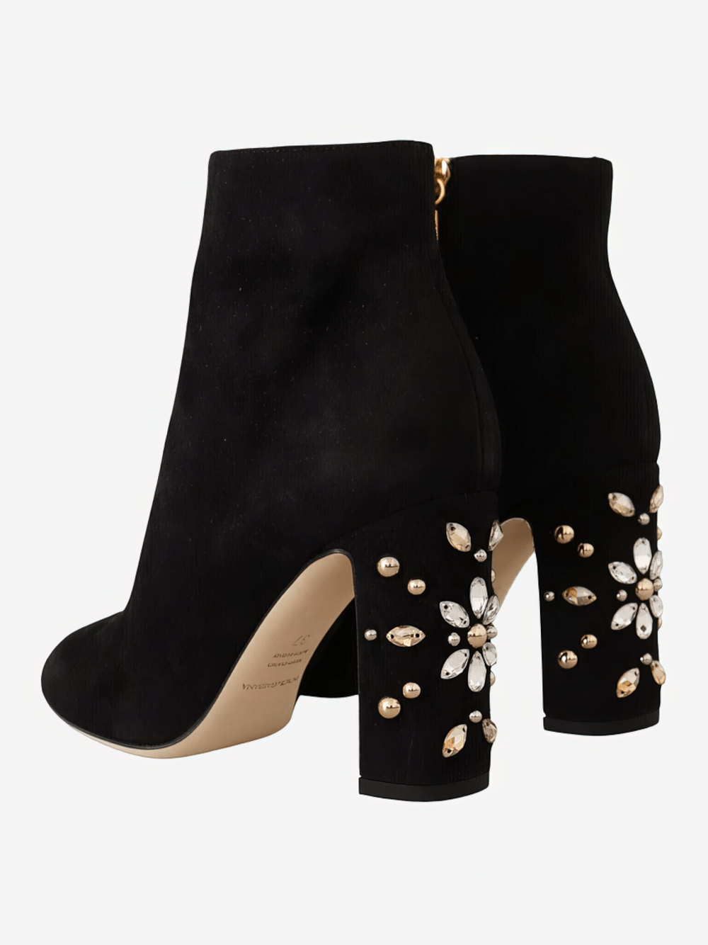 Dolce & Gabbana Crystal-Embellished Ankle Boots