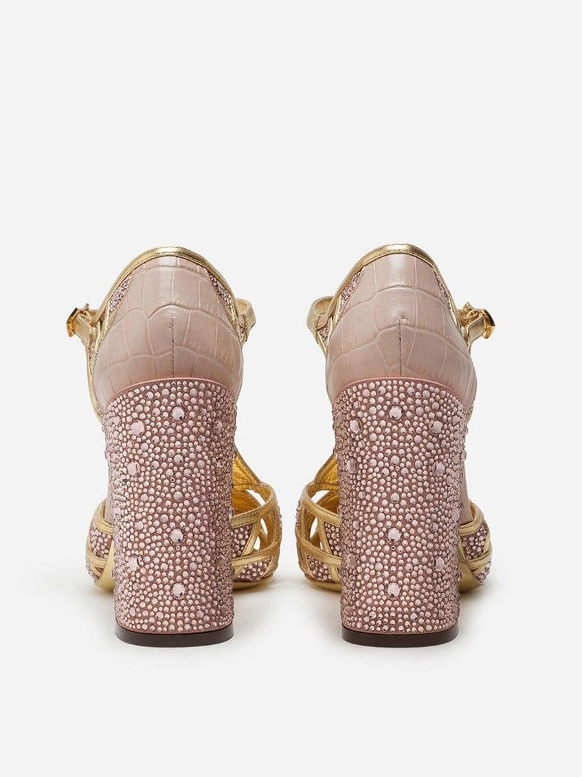 Dolce & Gabbana Crystal-Embellished Block-Heel Pumps