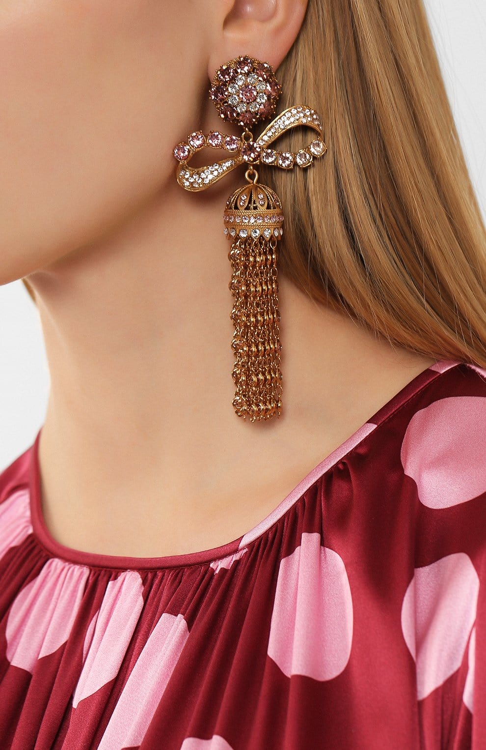 Dolce & Gabbana Crystal Embellished Clip-On Earrings