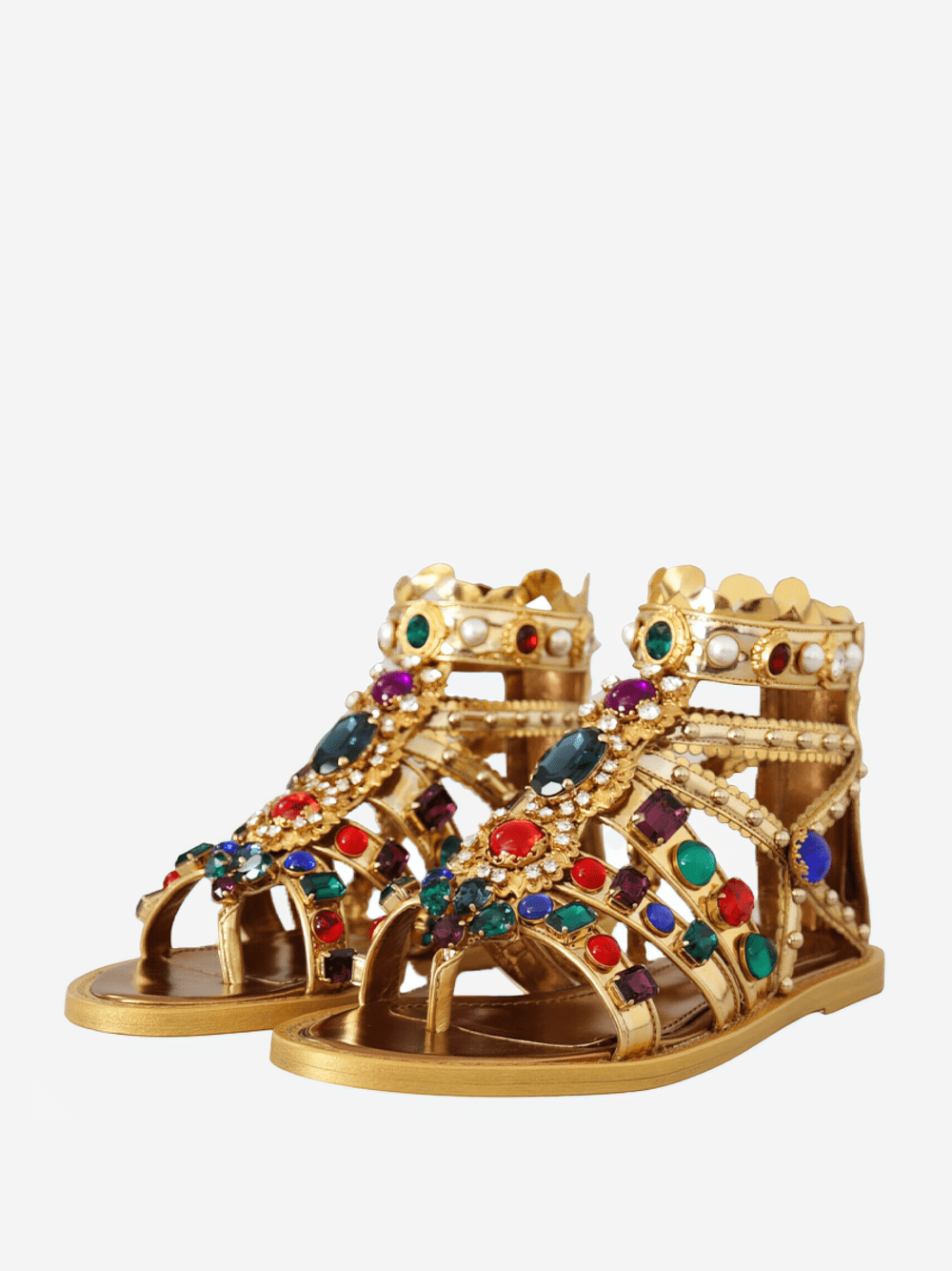 Dolce & Gabbana Crystal-Embellished Flat Sandals