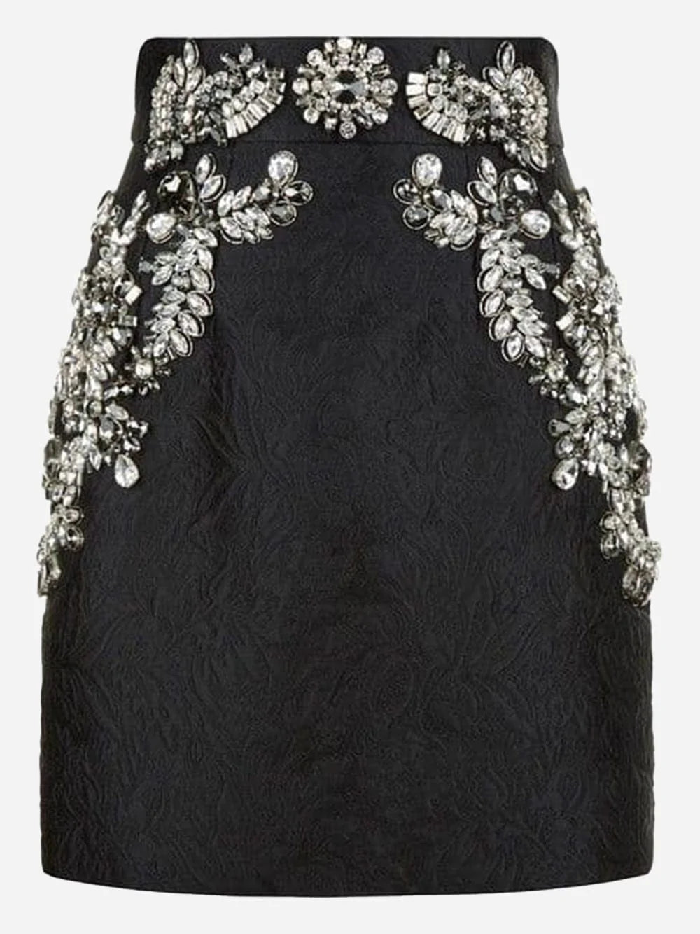 Dolce & Gabbana Crystal-Embellished Matelassé Mini Skirt