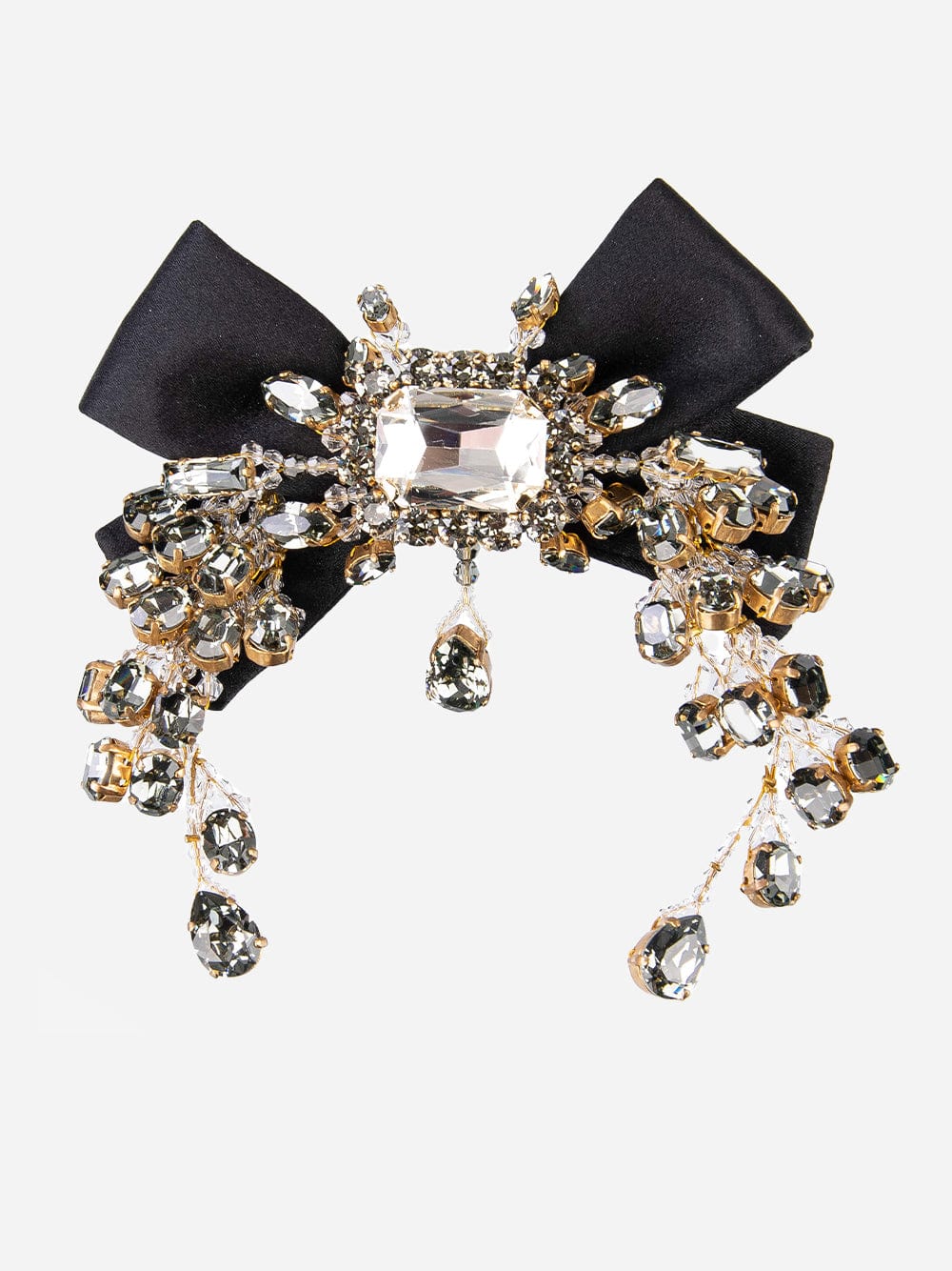 Dolce & Gabbana Crystal Embellished Ribbon Brooch Hair Clip