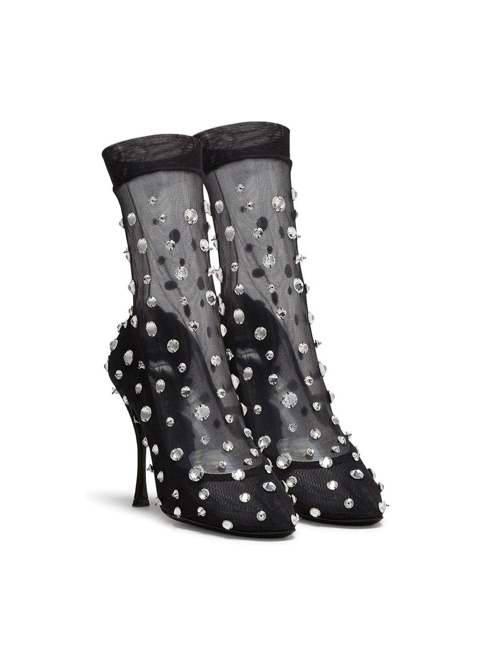 Dolce & Gabbana Crystal-Embellished Sock Boots