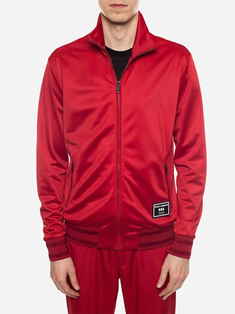 Dolce & Gabbana Red Full Zip Long Sleeve D.N.A Sport Gym Sweater