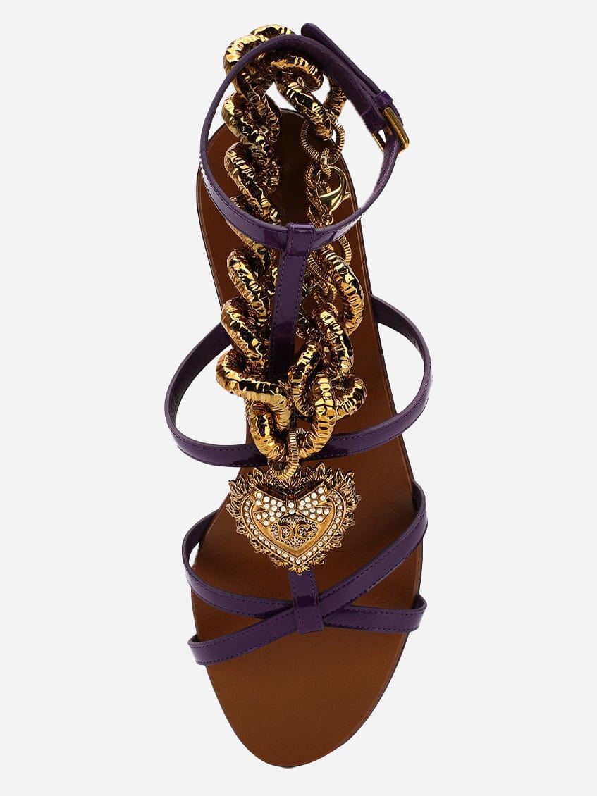 Dolce & Gabbana Devotion Chain Leather Sandals