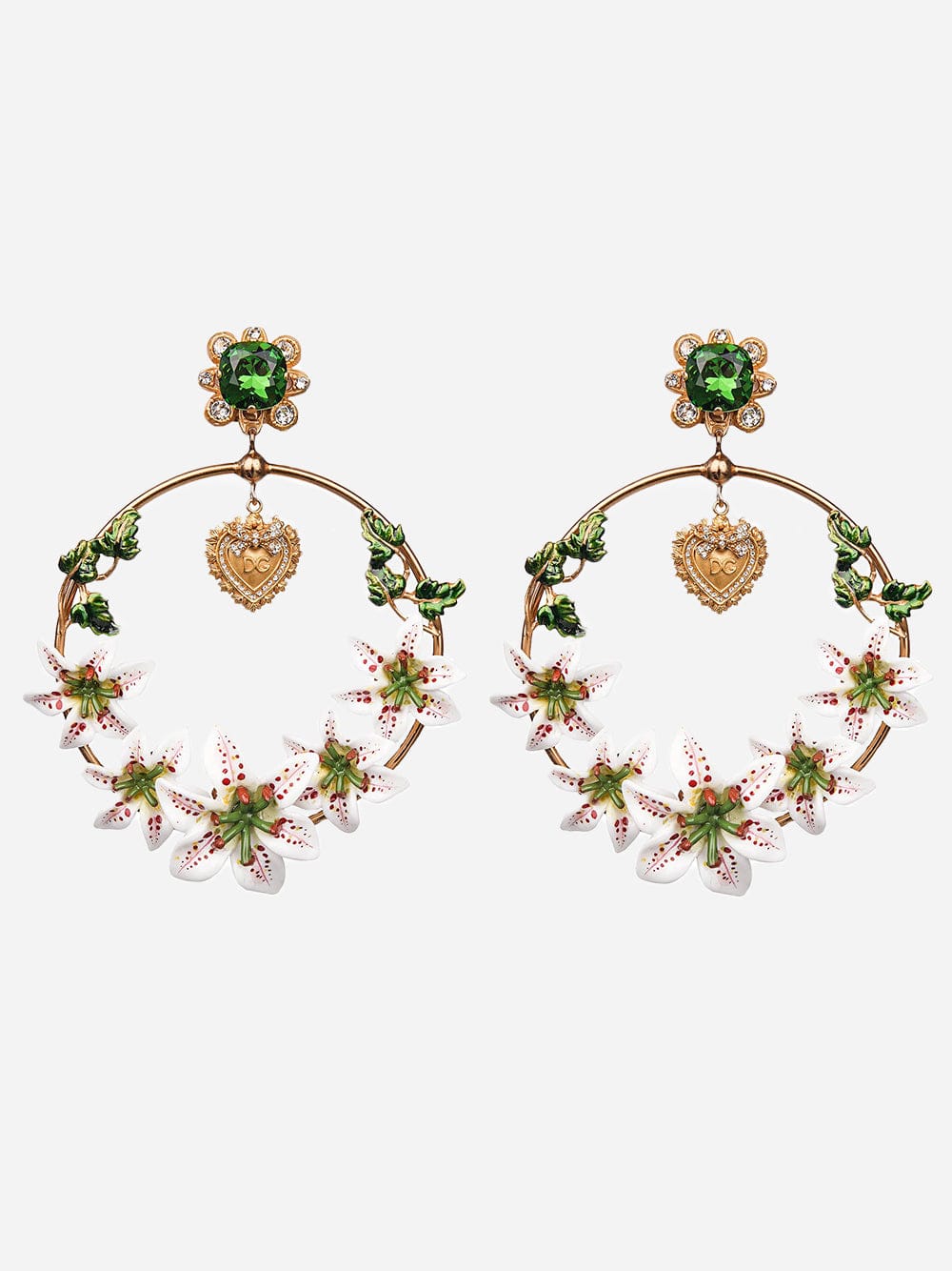 Dolce & Gabbana Devotion Floral Embellished Earrings