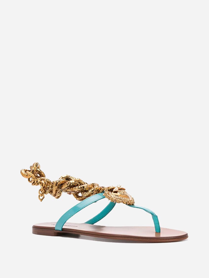 Dolce & Gabbana Devotion Leather Sandals