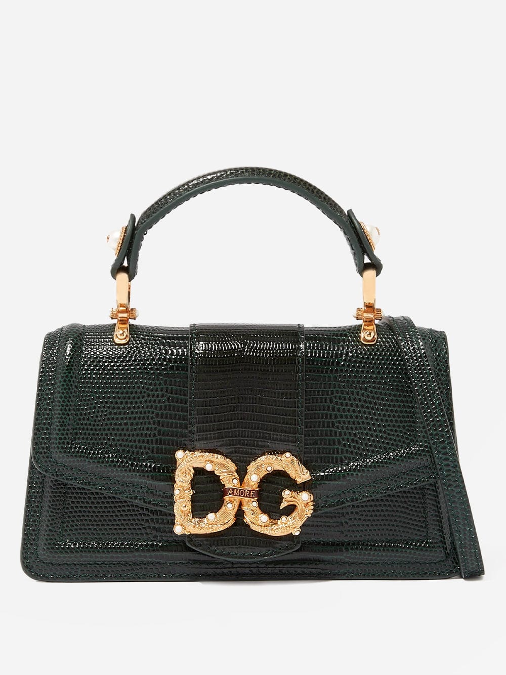 Dolce & Gabbana DG Amore Iguana Embossed Phone Bag
