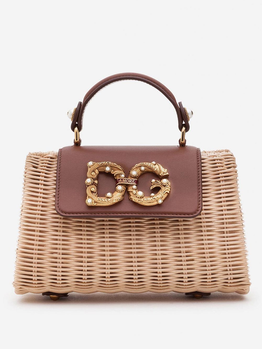 Dolce & Gabbana DG Amore in Wicker Tote Bag
