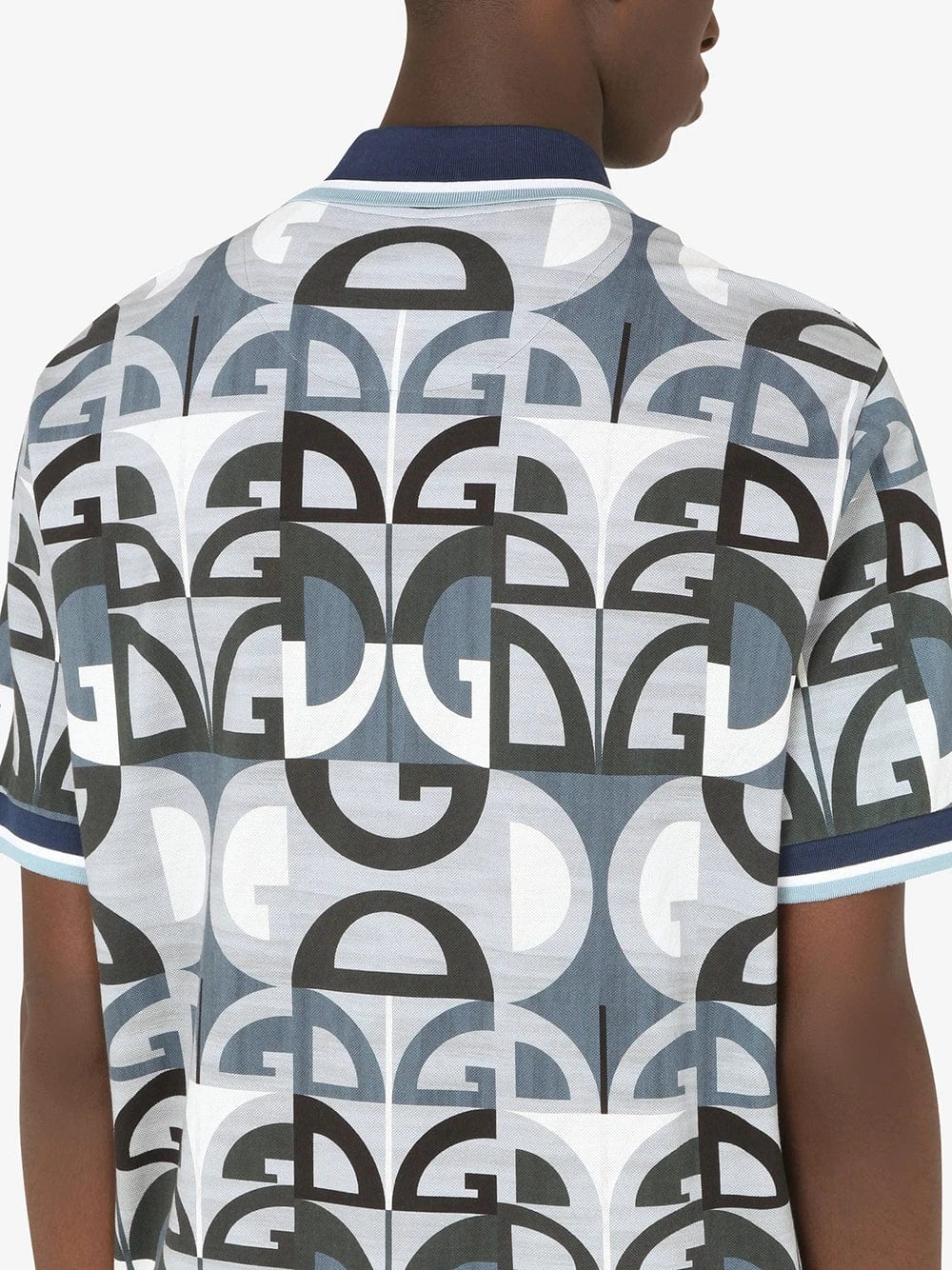 Dolce & Gabbana DG Print Piqué Polo Shirt