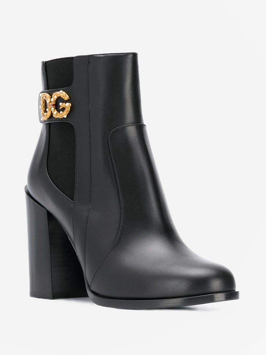 Dolce & Gabbana Embellished Logo Boots