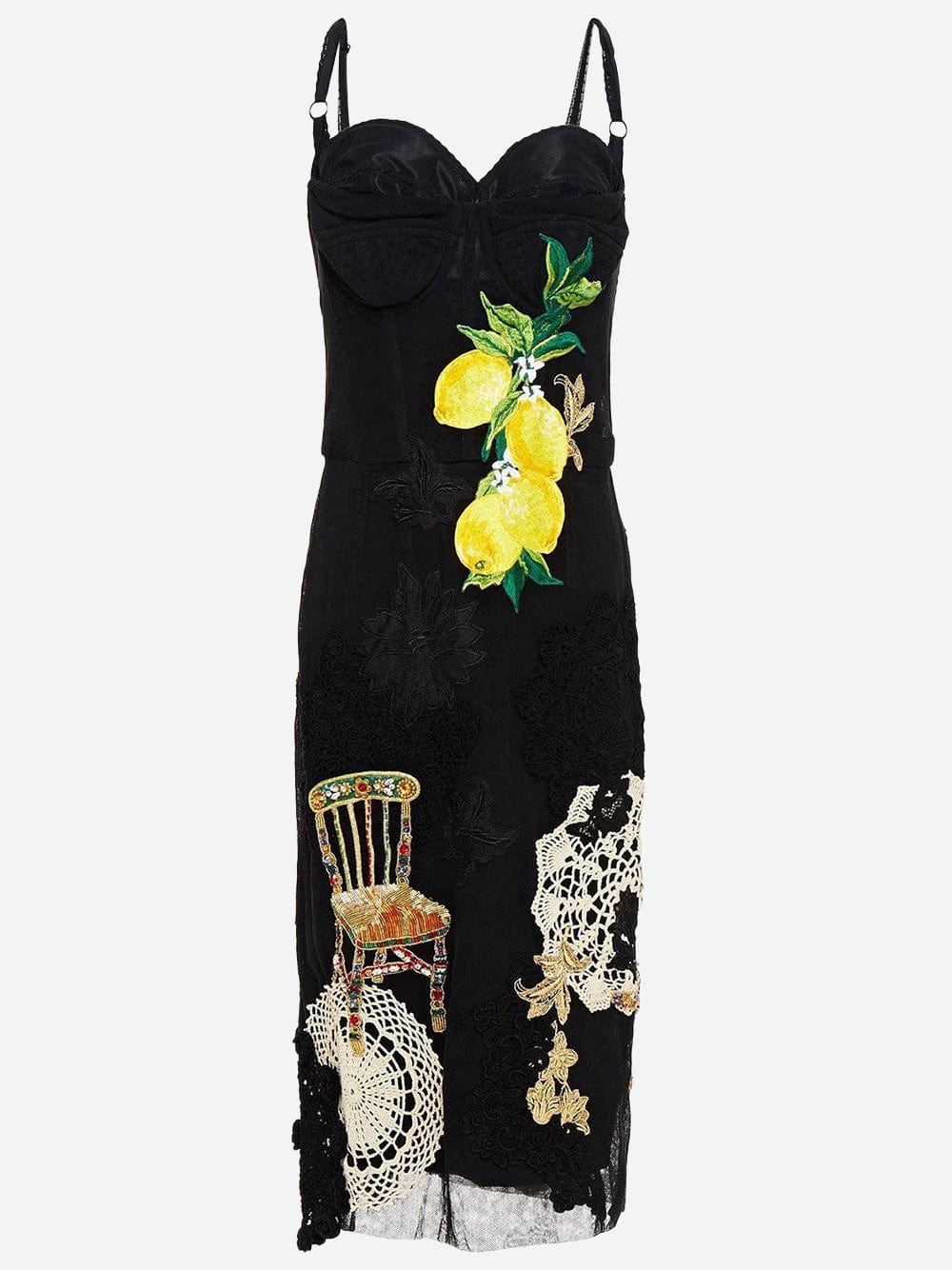 Dolce & Gabbana Embroidered Satin Dress