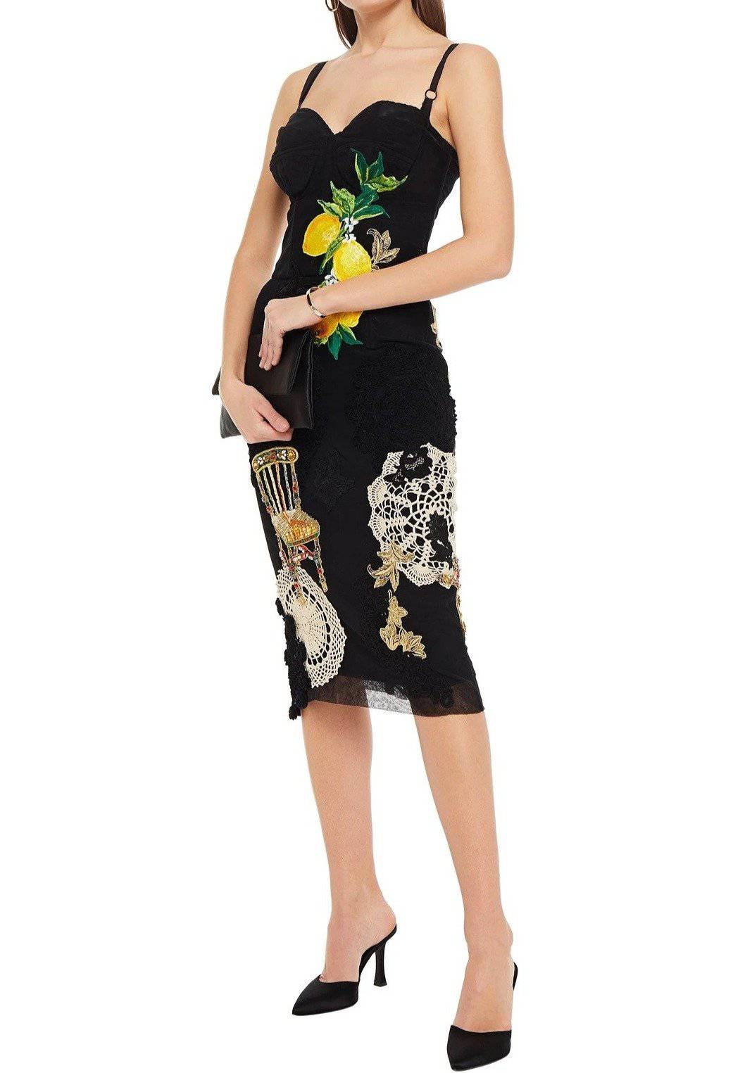 Dolce & Gabbana Embroidered Satin Dress