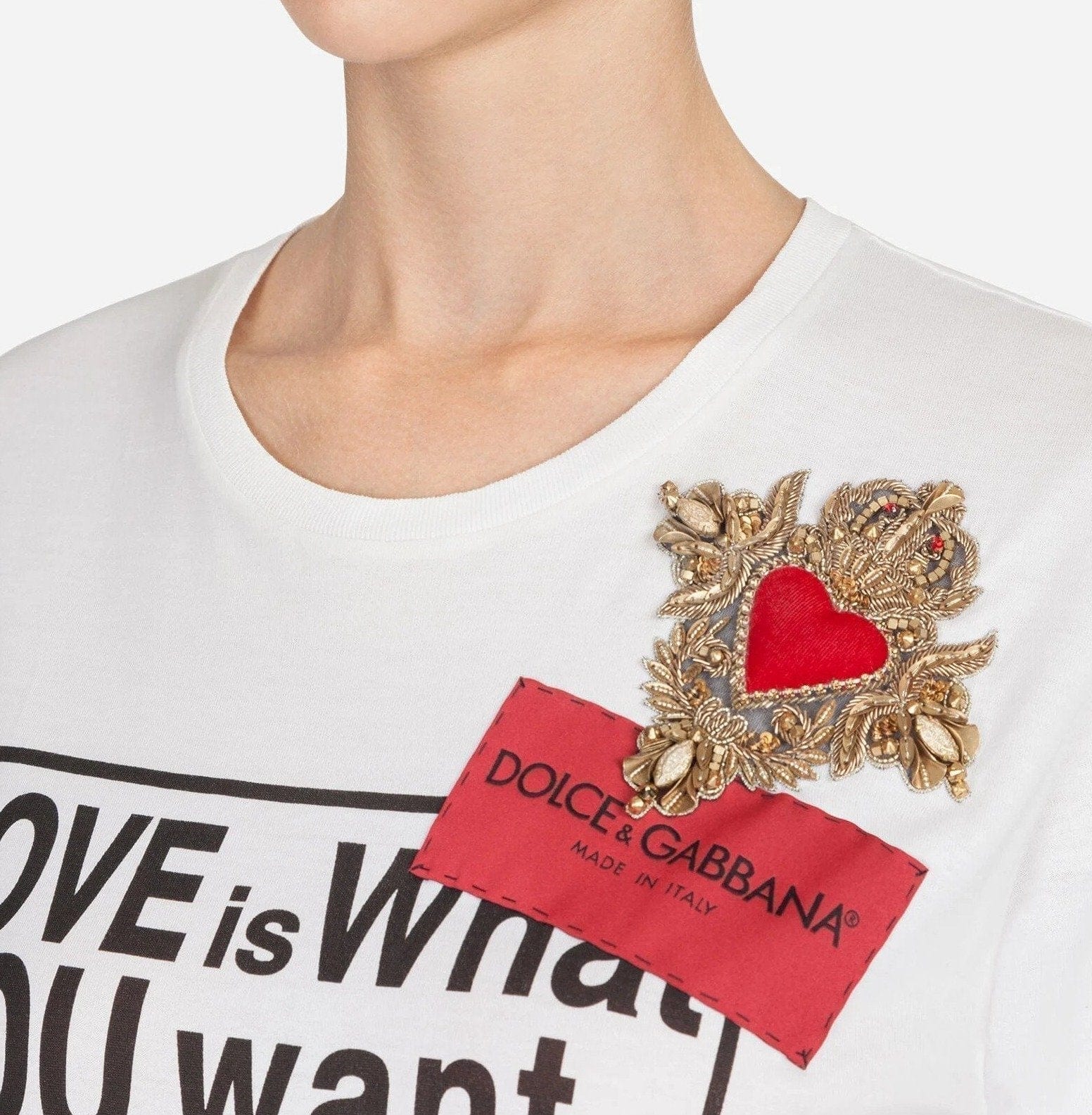 Dolce & Gabbana Embroidery Cotton T-Shirt