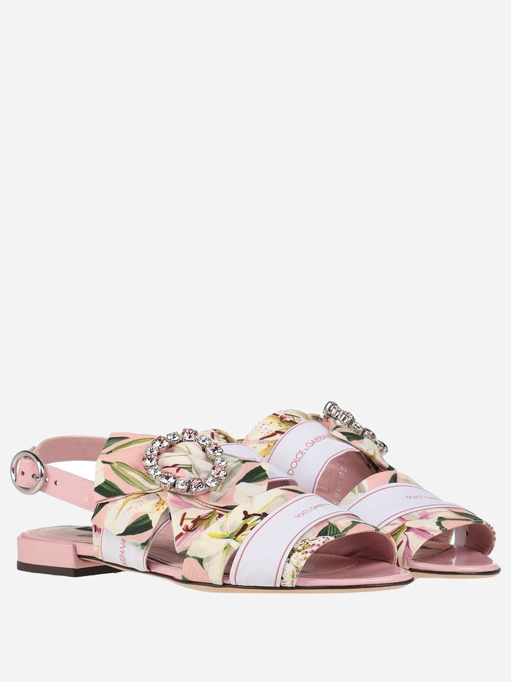 Dolce & Gabbana Floral Crystal Embellished Sandals