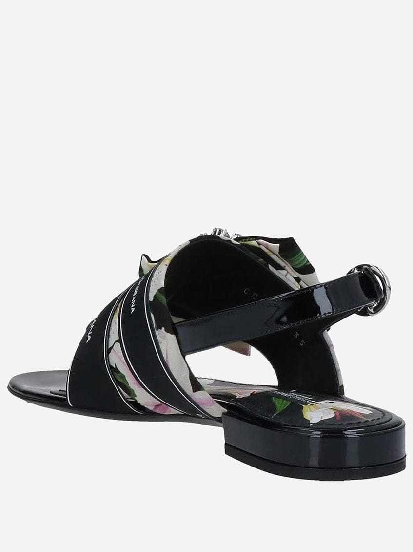 Dolce & Gabbana Toe Strap Crystal Embellished Sandals