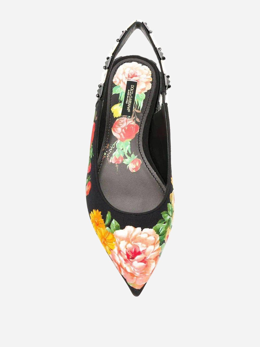 Dolce & Gabbana Floral Embellished Flat Sandals