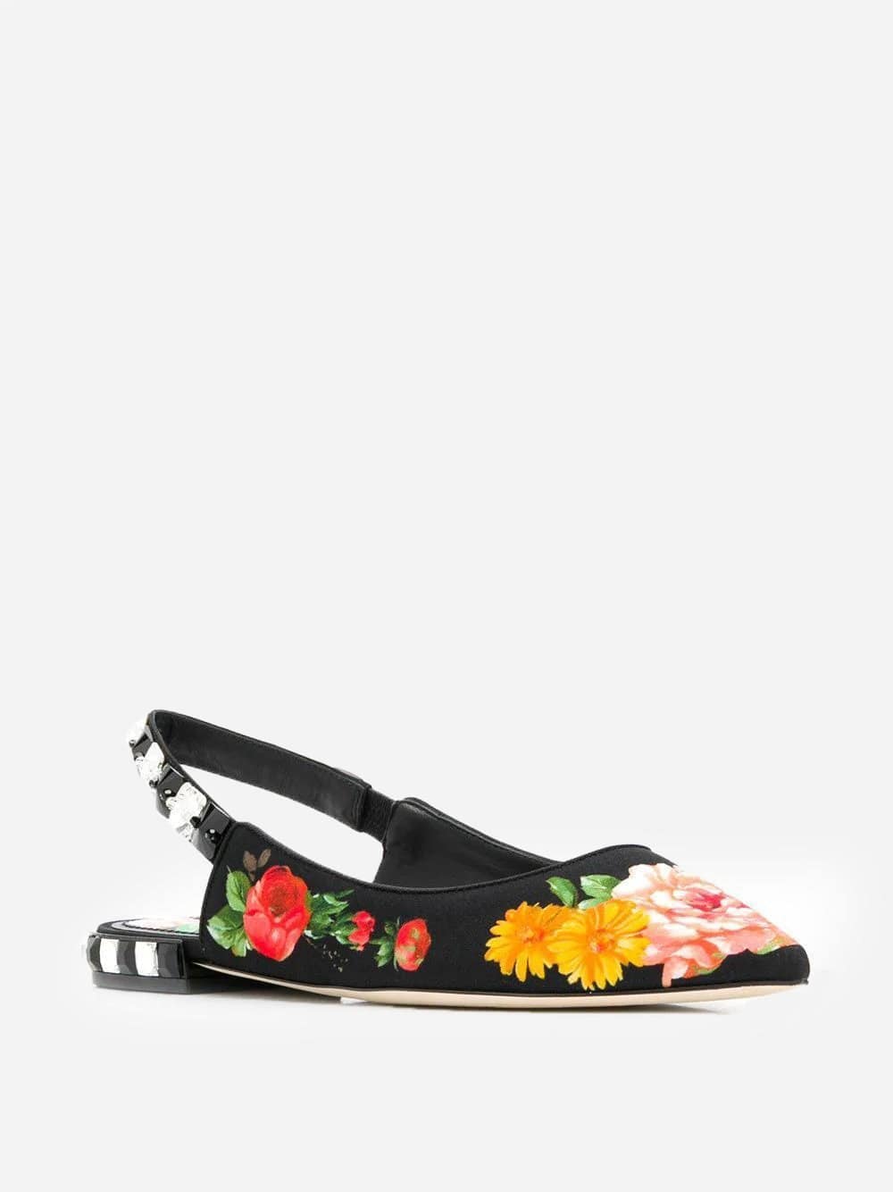 Dolce & Gabbana Floral Embellished Flat Sandals