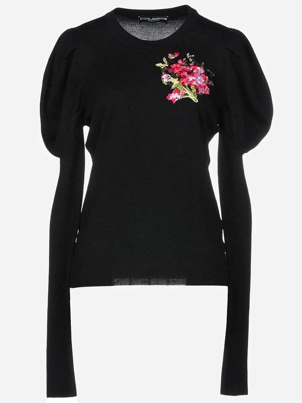 Dolce & Gabbana Floral-Embroidery Crewneck Sweater