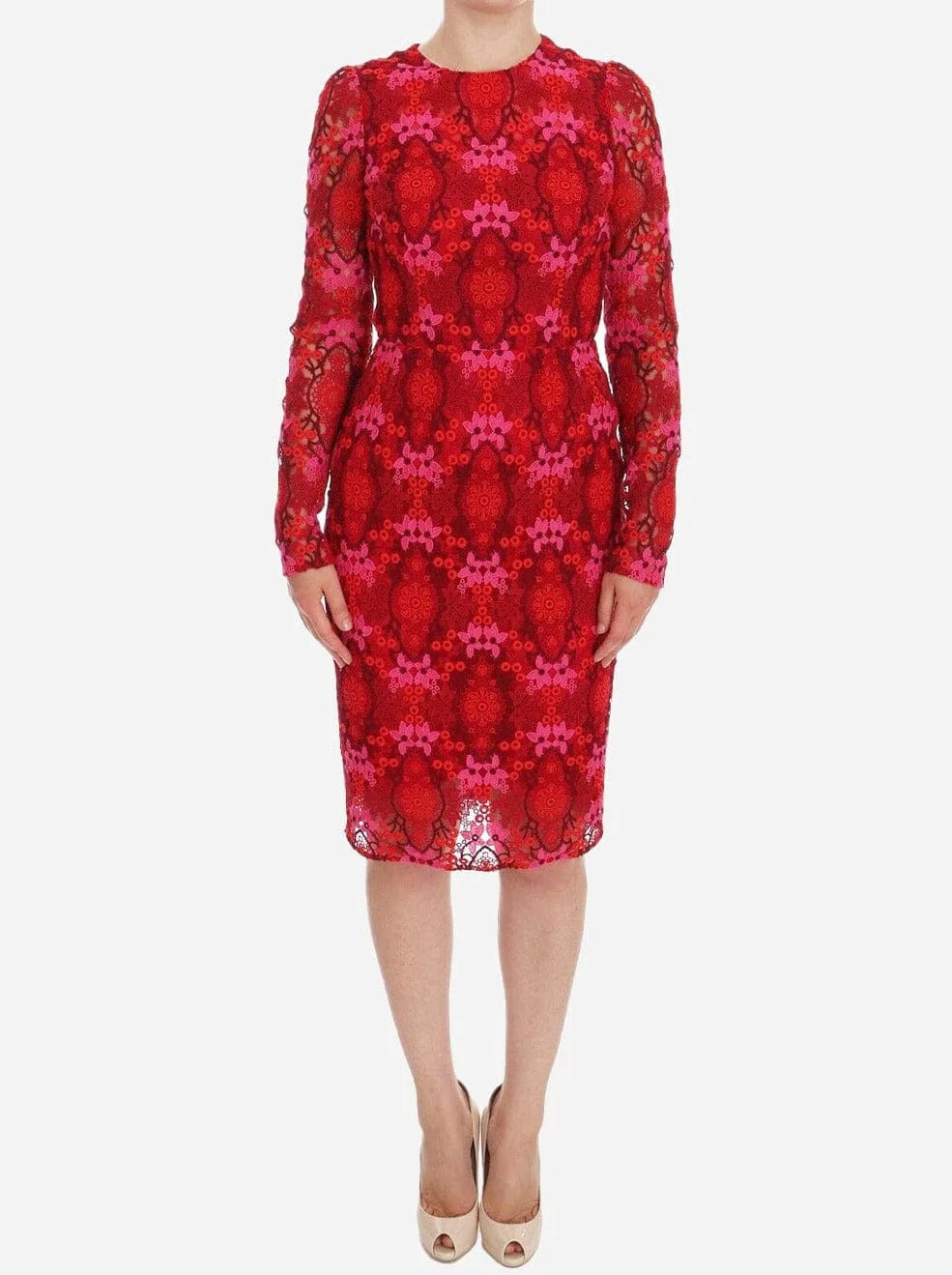 Dolce & Gabbana Floral Lace Crochet Midi Dress