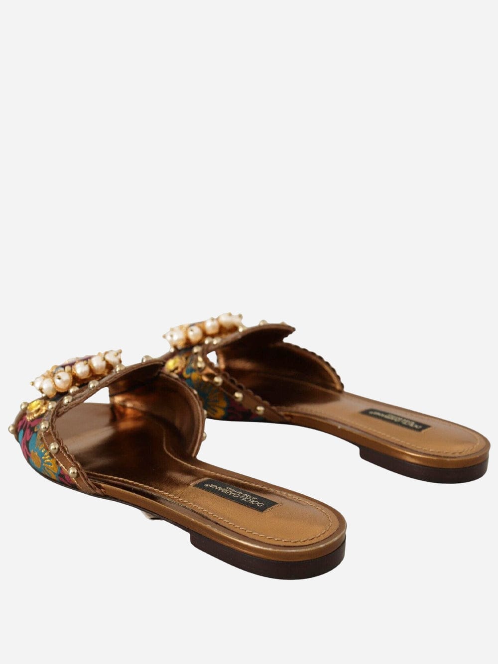 Dolce & Gabbana Floral Pearl Embellished Sandals