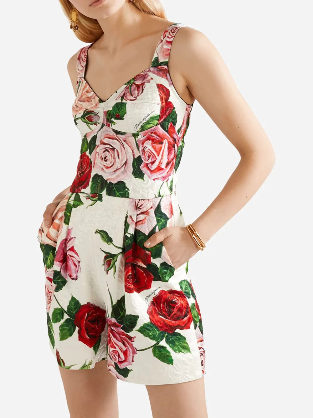 Dolce & Gabbana Floral-print Brocade Jumpsuit