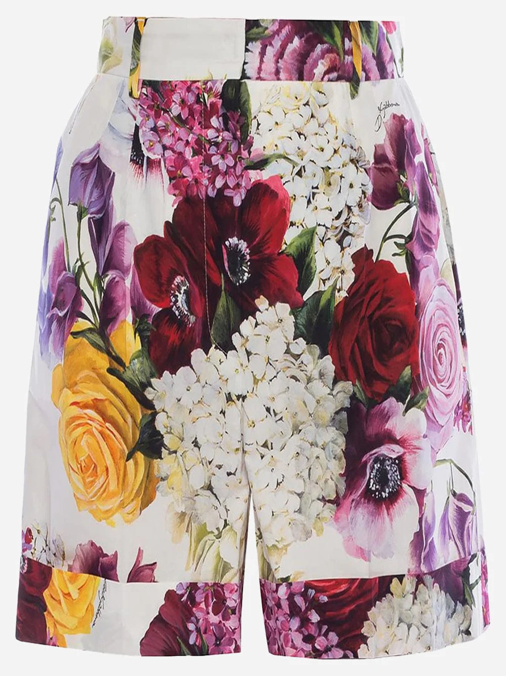 Dolce & Gabbana Floral Print Pleat Mini Shorts