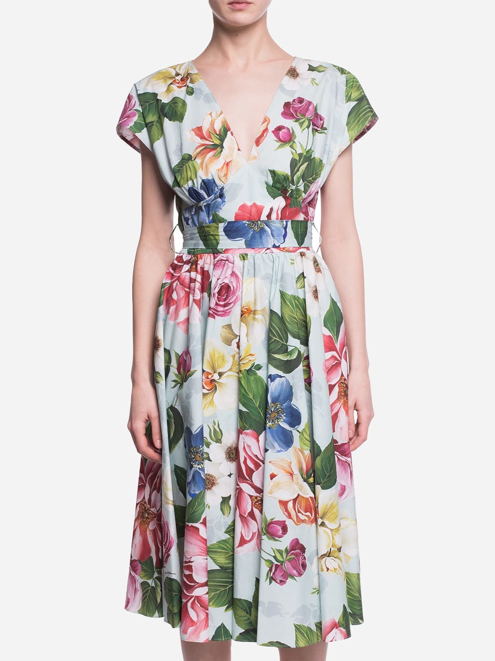 Dolce & Gabbana Floral Print V-neck Dress