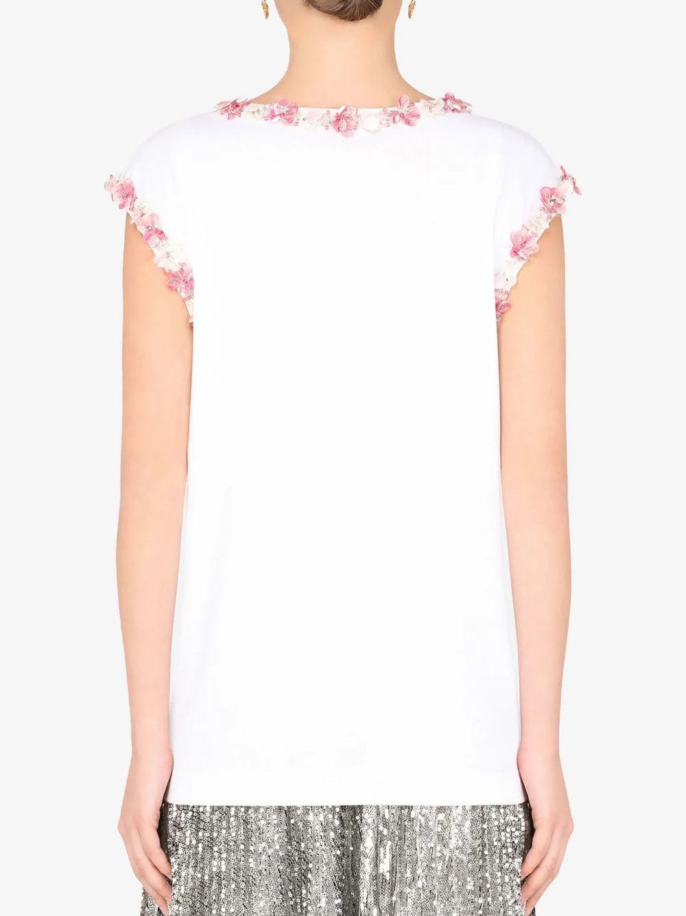 Dolce & Gabbana Floral Sequin Sleeveless Top