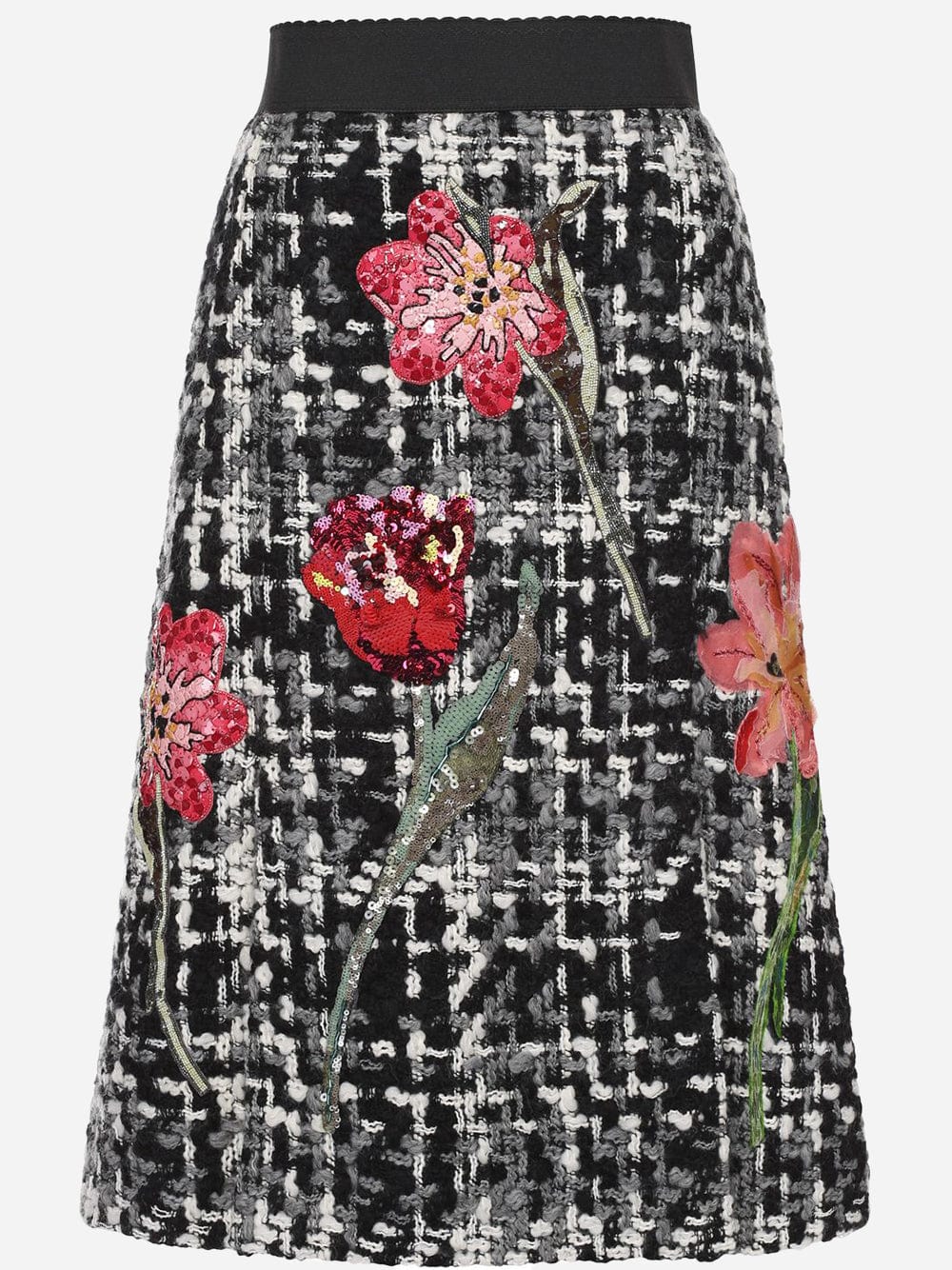 Dolce & Gabbana Flower Bouclé Knit Skirt