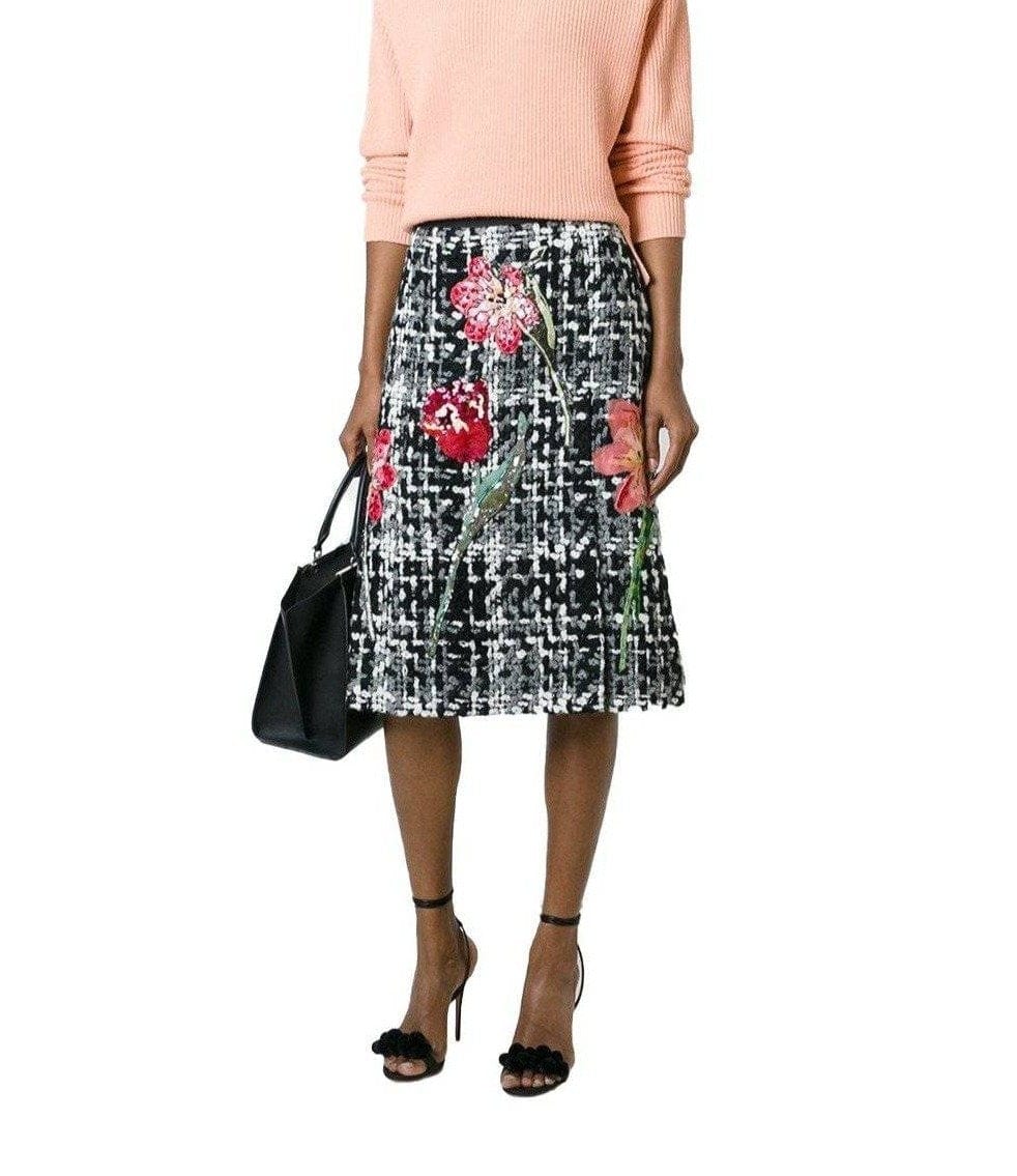 Dolce & Gabbana Flower Bouclé Knit Skirt